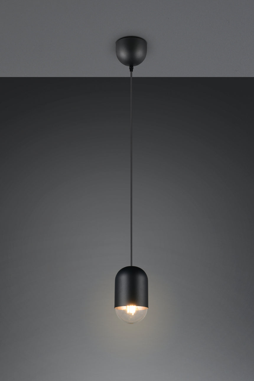 Lámpara de techo colgante Trio Nara LED negro mate 2700K 150cm R36311032