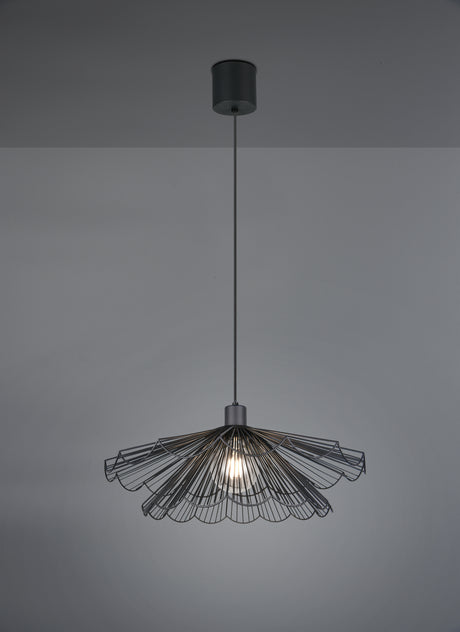 Lámpara de techo colgante Trio Margarita LED negro mate 2700K 150cm R36431532