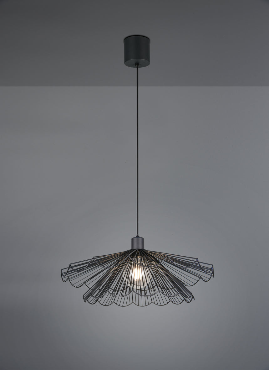 Lámpara de techo colgante Trio Margarita LED negro mate 2700K 150cm R36431532