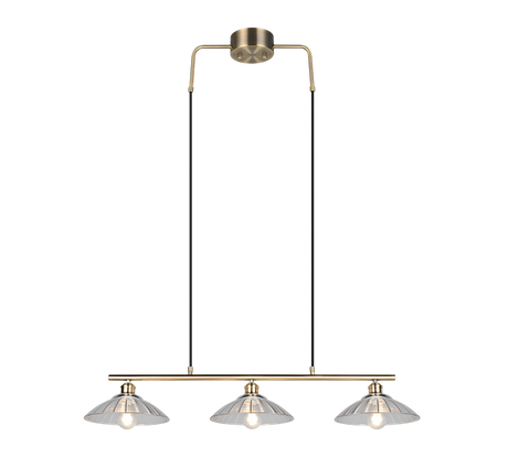 Lámpara de techo colgante Trio Eluna LED latón antiguo 2700K 150cm R36523004