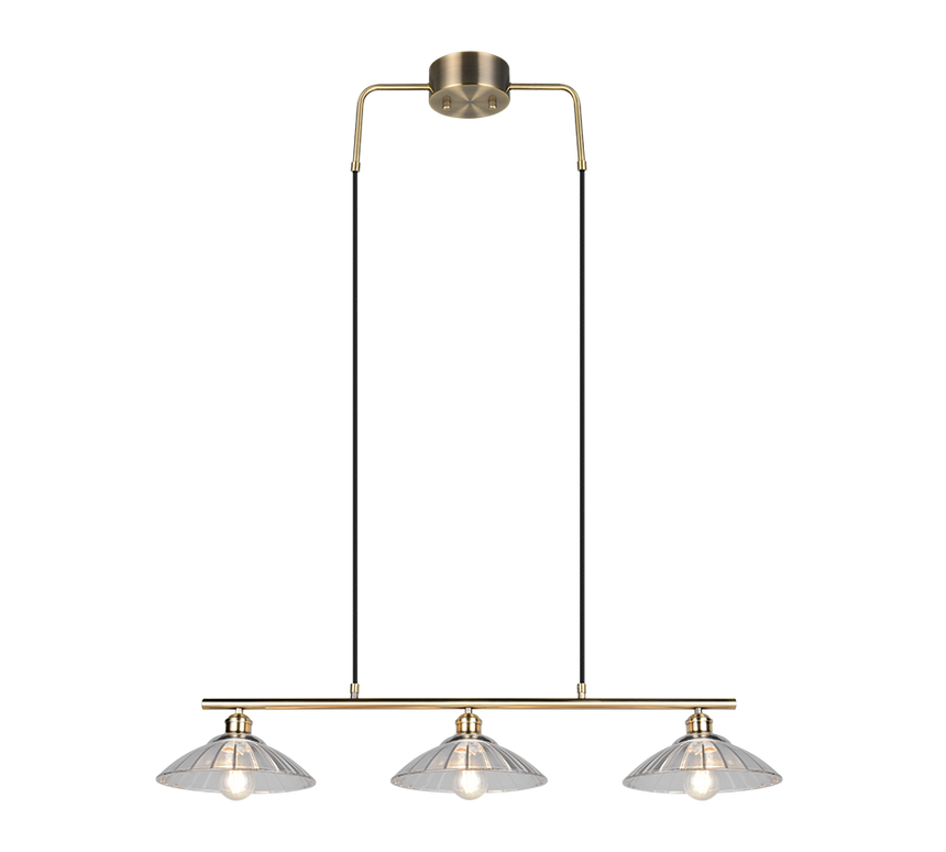 Lámpara de techo colgante Trio Eluna LED latón antiguo 2700K 150cm R36523004