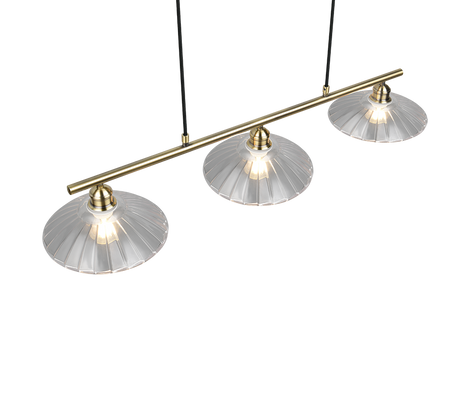 Lámpara de techo colgante Trio Eluna LED latón antiguo 2700K 150cm R36523004