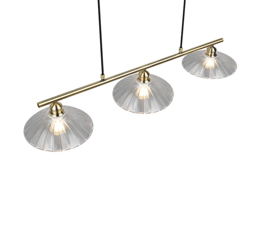 Lámpara de techo colgante Trio Eluna LED latón antiguo 2700K 150cm R36523004