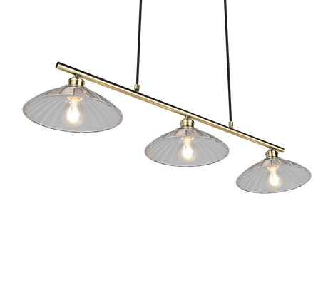 Lámpara de techo colgante Trio Eluna LED latón antiguo 2700K 150cm R36523004