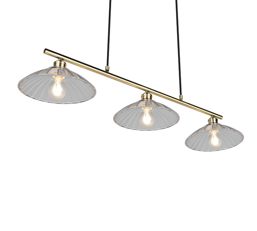 Lámpara de techo colgante Trio Eluna LED latón antiguo 2700K 150cm R36523004