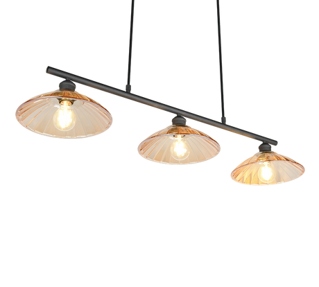 Lámpara de techo colgante Trio Eluna LED negro mate 2700K 150cm R36523032