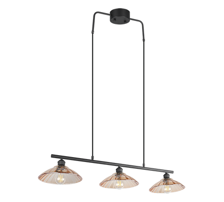 Lámpara de techo colgante Trio Eluna LED negro mate 2700K 150cm R36523032