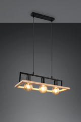 Lámpara de techo colgante Trio Bano LED negro mate 2700K 150cm R36693032