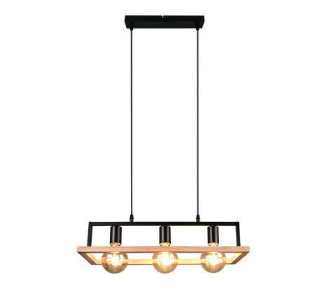 Lámpara de techo colgante Trio Bano LED negro mate 2700K 150cm R36693032