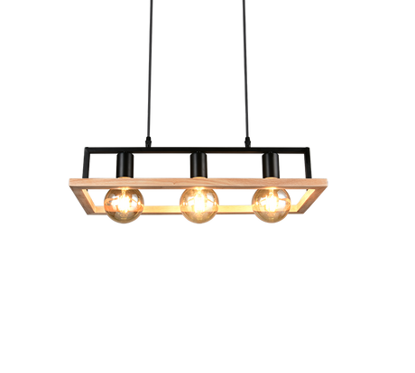 Lámpara de techo colgante Trio Bano LED negro mate 2700K 150cm R36693032