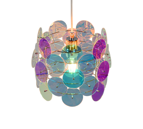 Lámpara de techo colgante Trio Iride LED transparent iridescent 2700K 150cm R367