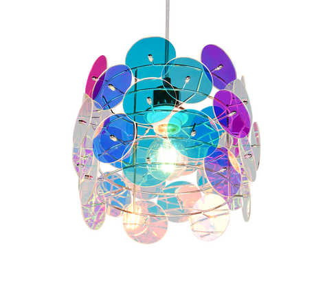 Lámpara de techo colgante Trio Iride LED transparent iridescent 2700K 150cm R367