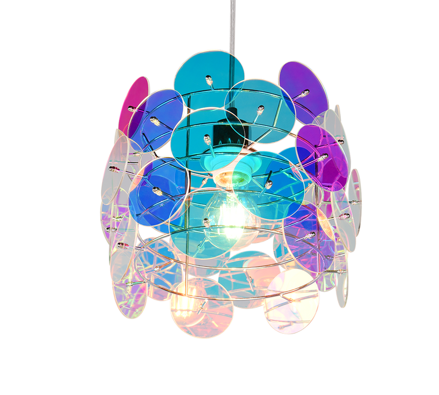Lámpara de techo colgante Trio Iride LED transparent iridescent 2700K 150cm R367