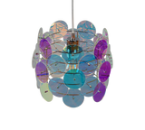 Lámpara de techo colgante Trio Iride LED transparent iridescent 2700K 150cm R367