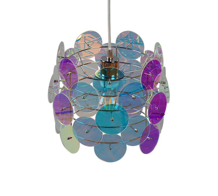 Lámpara de techo colgante Trio Iride LED transparent iridescent 2700K 150cm R367