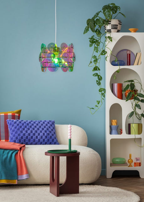 Lámpara de techo colgante Trio Iride LED transparent iridescent 2700K 150cm R367