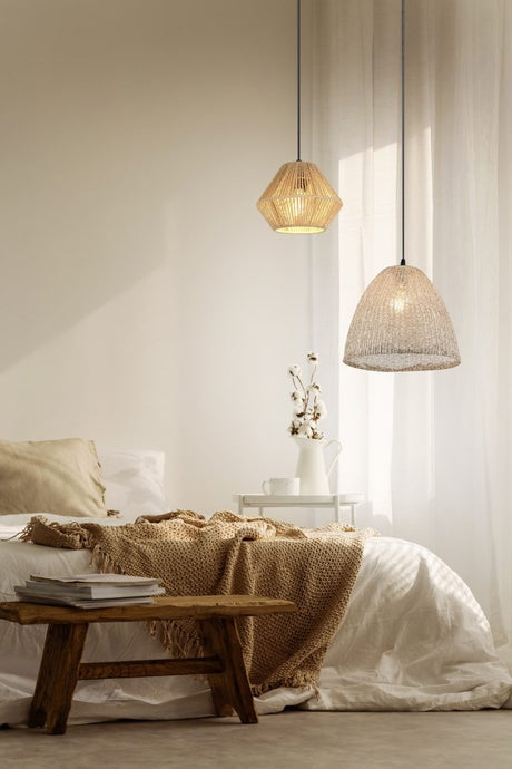 Lámpara de techo colgante Trio Kibito LED natural finish 2700K 150cm R36731036