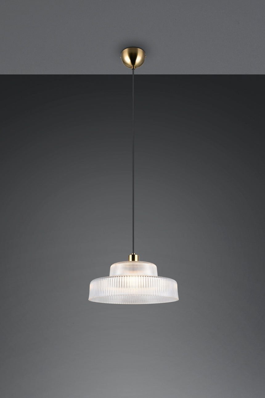 Lámpara de techo colgante Trio Abella LED transparent clear 2700K 150cm R3676105