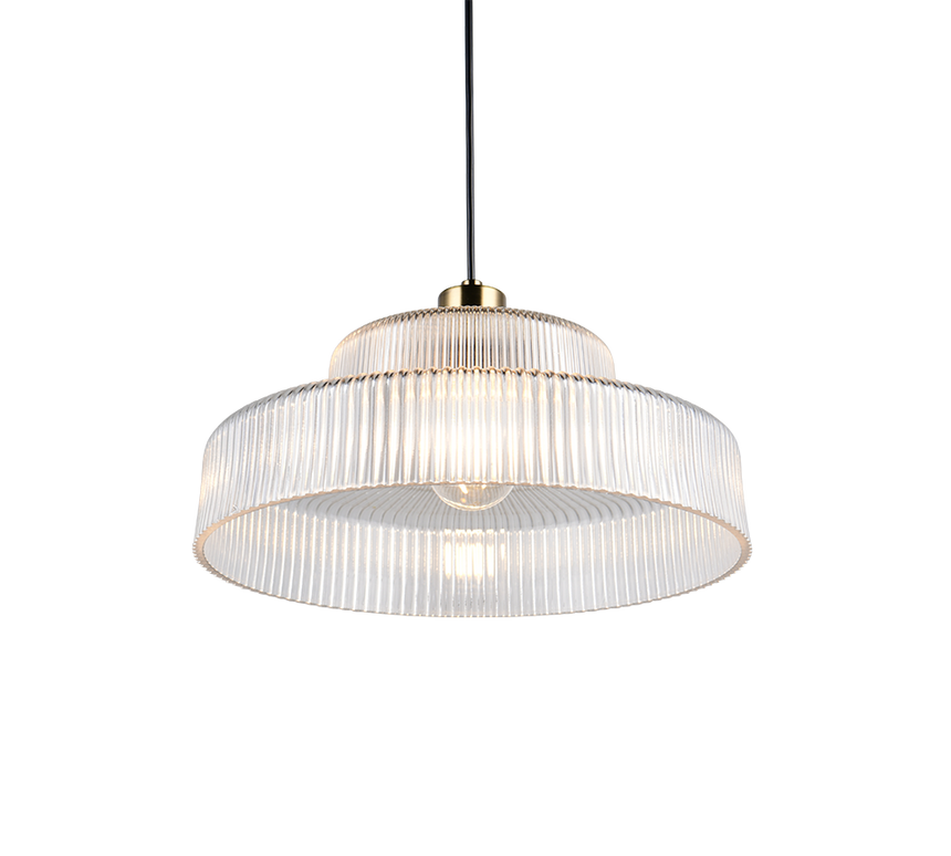 Lámpara de techo colgante Trio Abella LED transparent clear 2700K 150cm R3676105