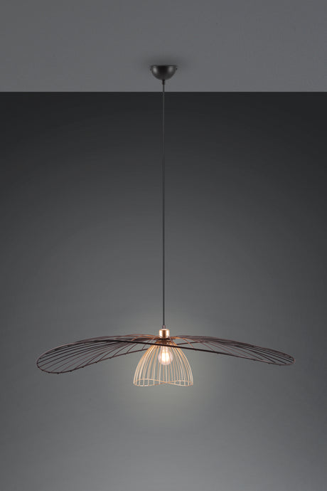 Lámpara de techo colgante Trio Lauris LED negro mate 2700K 150cm R36791032
