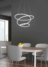 Trio Bologna Lámpara colgante LED de metal estera blanca R37051131