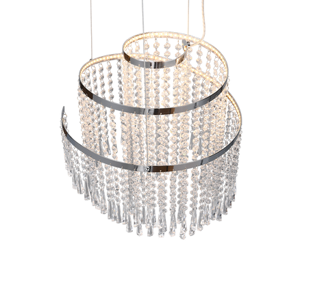 Lámpara de techo colgante Trio Pomp LED cromo CCT 150cm R37341106