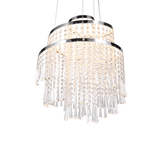 Lámpara de techo colgante Trio Pomp LED cromo CCT 150cm R37341106