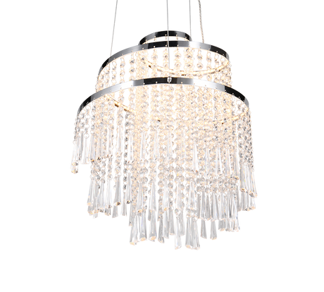 Lámpara de techo colgante Trio Pomp LED cromo CCT 150cm R37341106