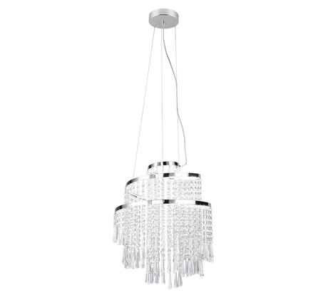 Lámpara de techo colgante Trio Pomp LED cromo CCT 150cm R37341106