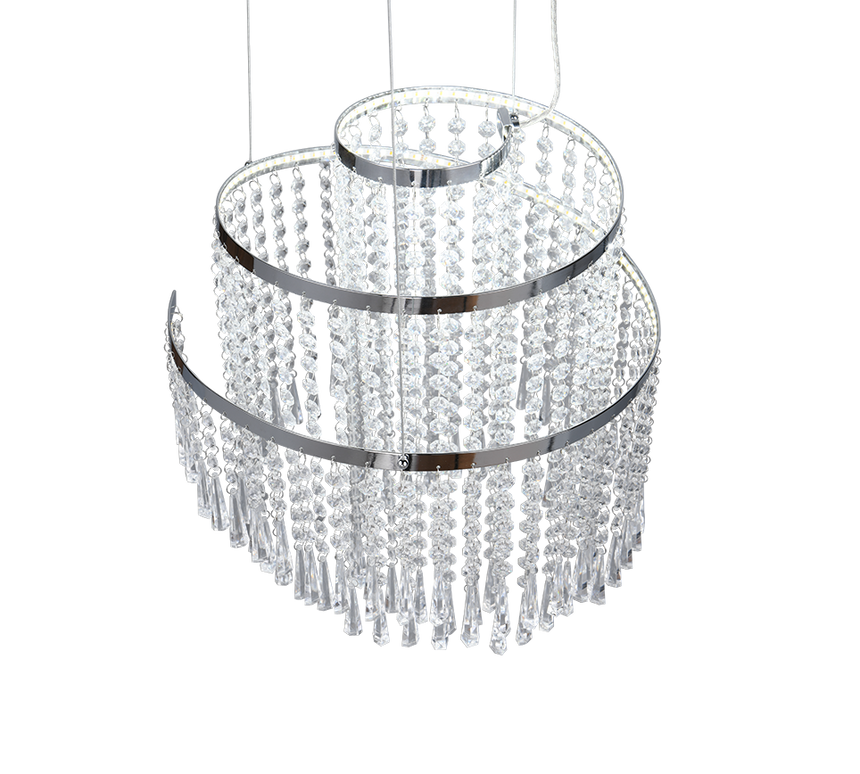 Lámpara de techo colgante Trio Pomp LED cromo CCT 150cm R37341106