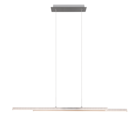 Lámpara de techo colgante Trio Odio LED níquel mate 3000K 150cm R37882107