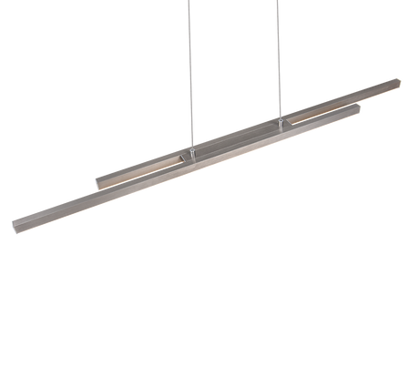 Lámpara de techo colgante Trio Odio LED níquel mate 3000K 150cm R37882107
