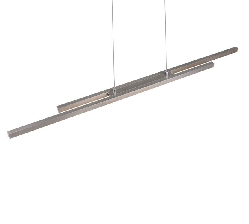 Lámpara de techo colgante Trio Odio LED níquel mate 3000K 150cm R37882107