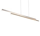 Lámpara de techo colgante Trio Odio LED níquel mate 3000K 150cm R37882107