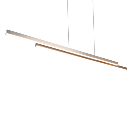 Lámpara de techo colgante Trio Odio LED níquel mate 3000K 150cm R37882107