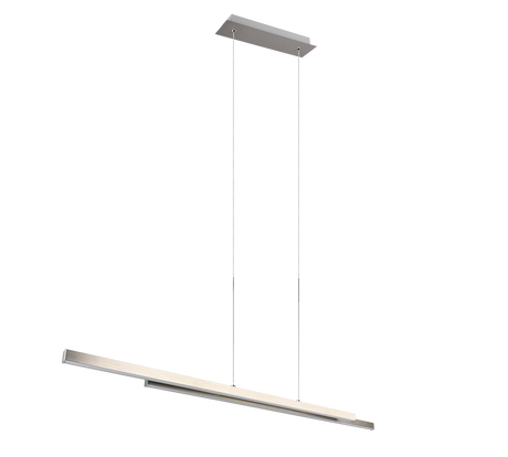 Lámpara de techo colgante Trio Odio LED níquel mate 3000K 150cm R37882107