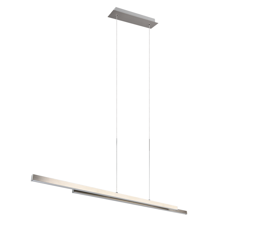 Lámpara de techo colgante Trio Odio LED níquel mate 3000K 150cm R37882107