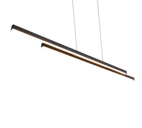 Lámpara de techo colgante Trio Odio LED negro mate 3000K 150cm R37882132