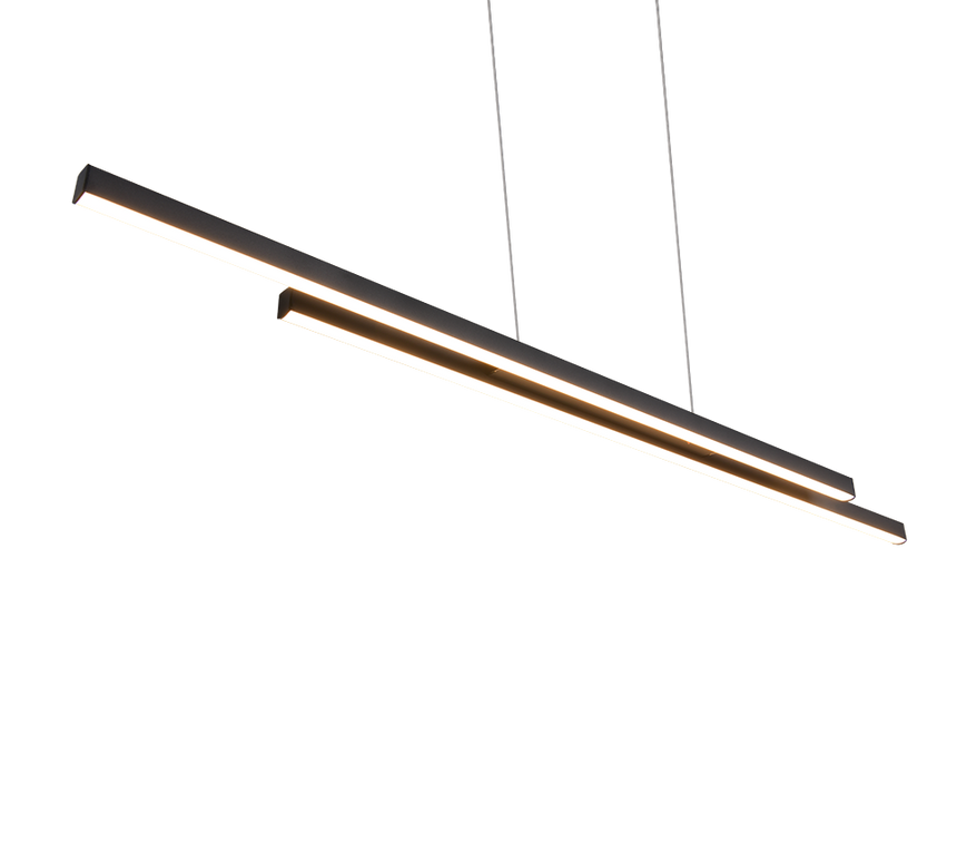 Lámpara de techo colgante Trio Odio LED negro mate 3000K 150cm R37882132
