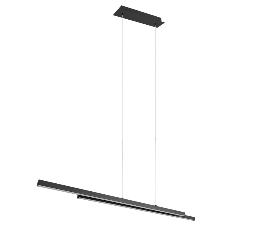 Lámpara de techo colgante Trio Odio LED negro mate 3000K 150cm R37882132