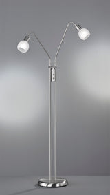 Lámpara de pie Trio Antibes LED níquel mate 3000K 125cm R40172007
