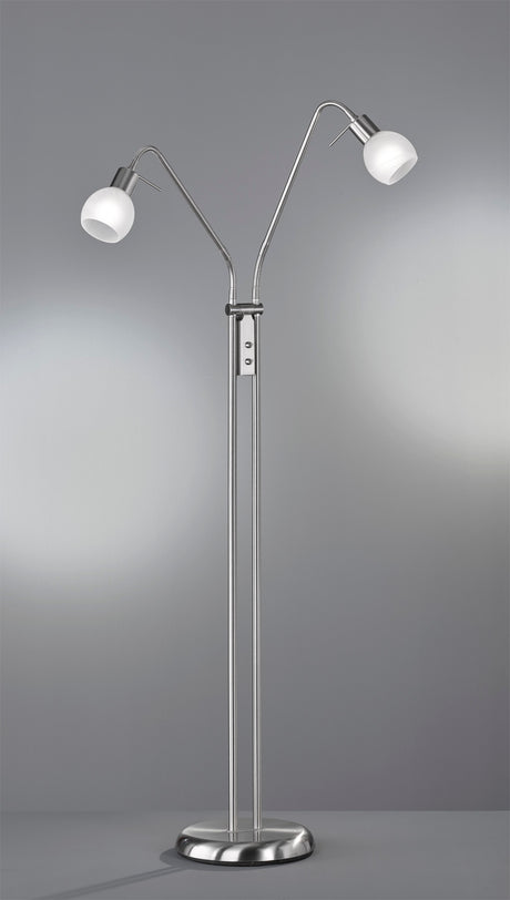 Lámpara de pie Trio Antibes LED níquel mate 3000K 125cm R40172007