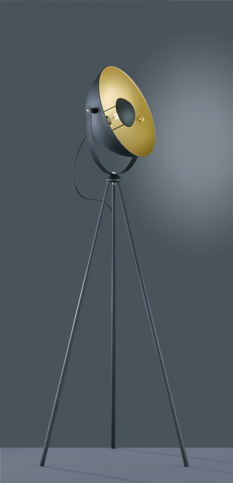 Lámpara de pie Trio Chewy LED negro y dorado 2700K 160cm R40181032