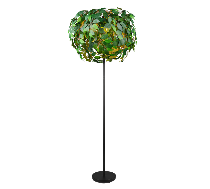 Lámpara de pie Trio Leavy 3 luces negro mate y verde 180cm R40463015 - vista 3