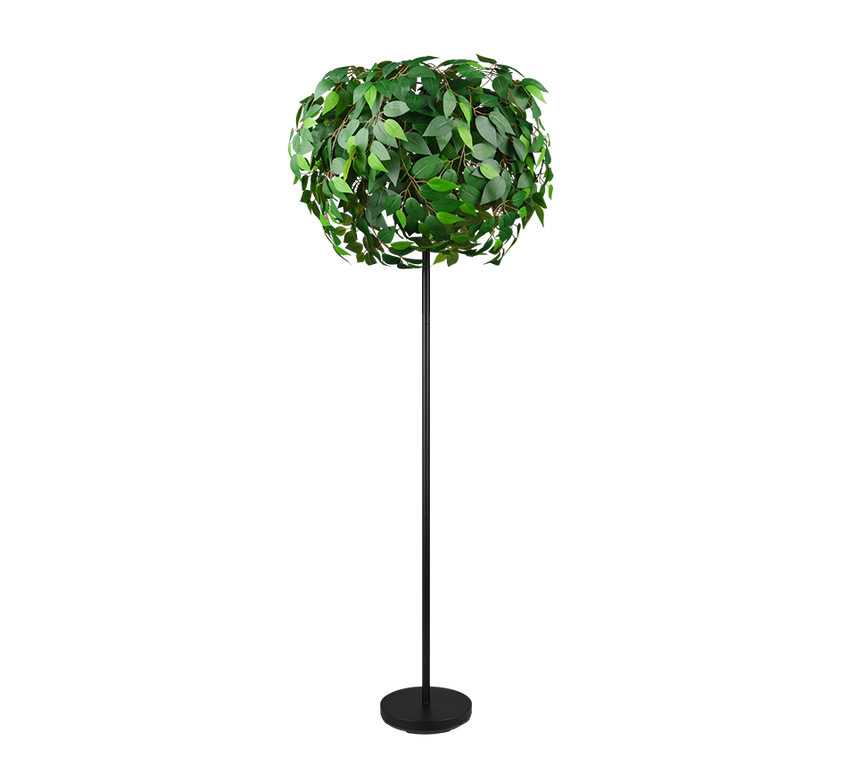 Lámpara de pie Trio Leavy 3 luces negro mate y verde 180cm R40463015 - vista 4