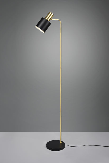Lámpara de pie Trio Adam LED negro y dorado 2700K 153,5cm R41041080