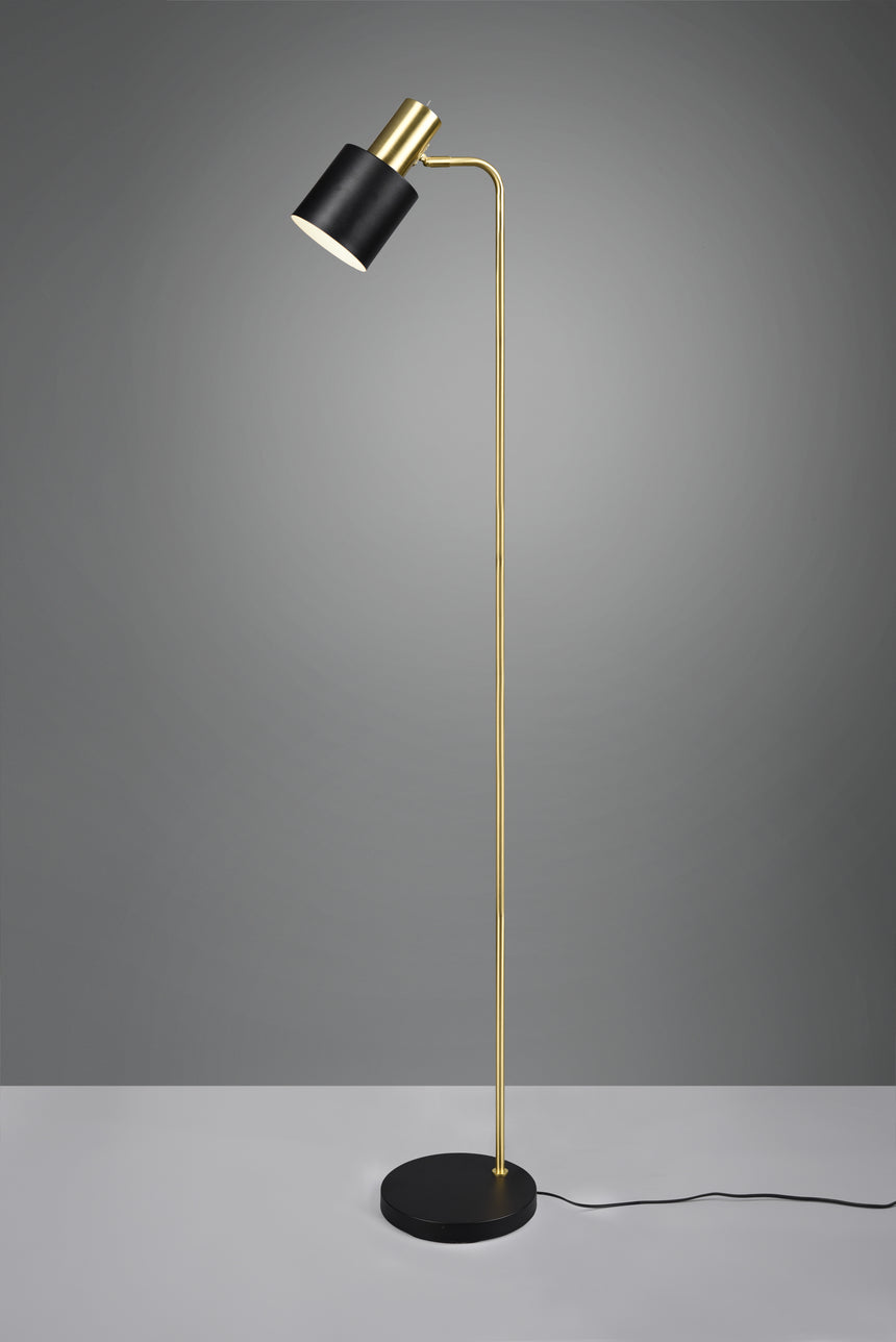 Lámpara de pie Trio Adam LED negro y dorado 2700K 153,5cm R41041080