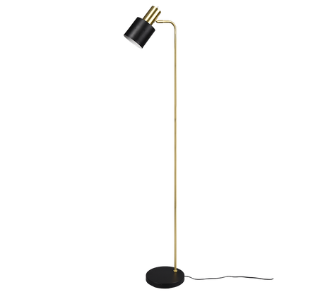 Lámpara de pie Trio Adam LED negro y dorado 2700K 153,5cm R41041080