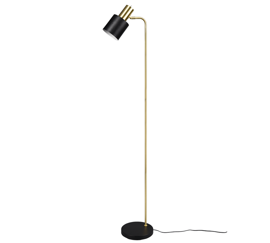 Lámpara de pie Trio Adam LED negro y dorado 2700K 153,5cm R41041080