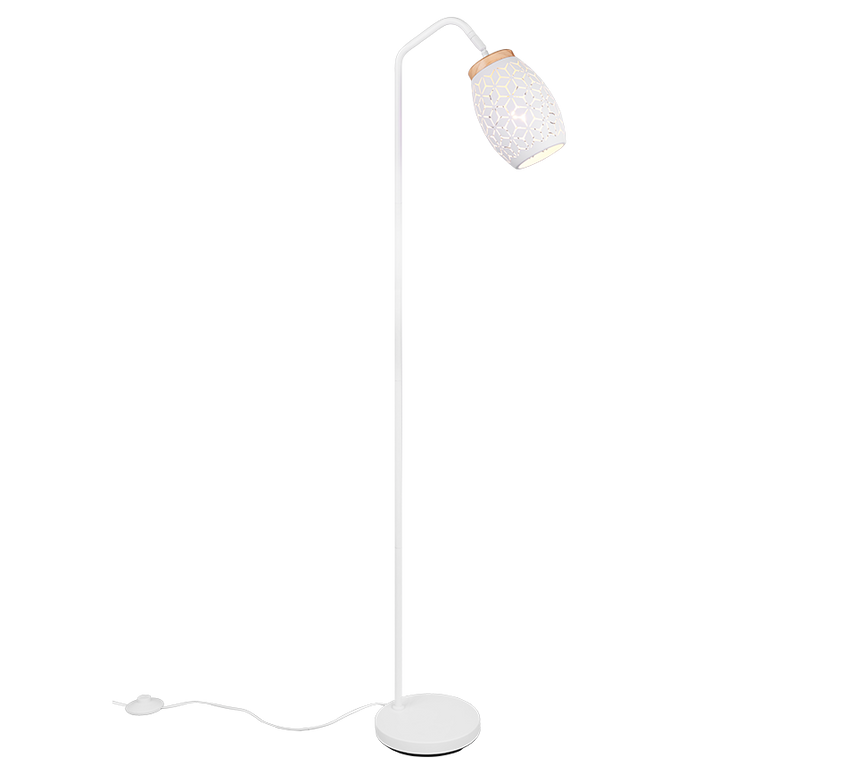 Lámpara de pie Trio Bidar blanco mate 147cm R41571031